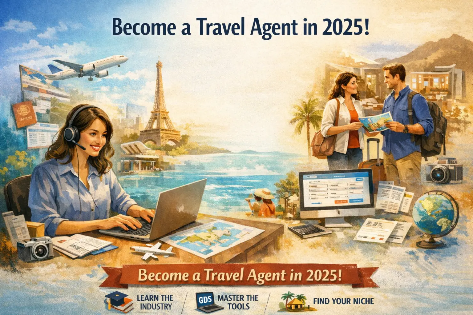 how to become travel agent poster